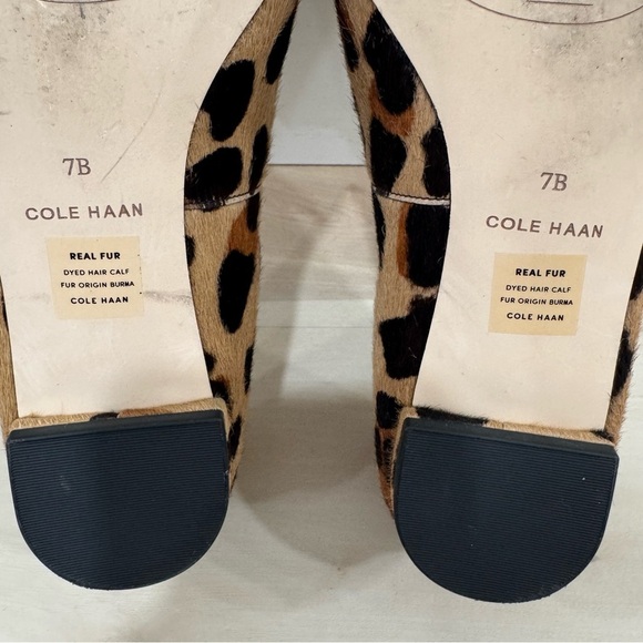 Cole Haan Women's Size 7 Dellora Skimmer Ocelot Hair Calf Animal Print Loafer - Picture 10 of 12